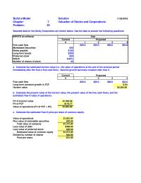 Finance Chapter 7 Homework Calculate The Present Value The Horizon Value The Present Value The Free