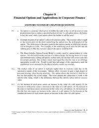 Finance Chapter 8 Homework Suppose there is a put option on Puckett’s stock with exactly the same inputs as the call option