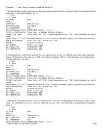 Finance Chapter 11 1 44 Which The Following Statements Correct Only Incremental Cash Flows Are Relevant