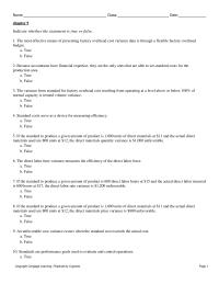 Accounting Chapter 9 The direct labor time variance measures the efficiency of the direct labor force&nbsp;