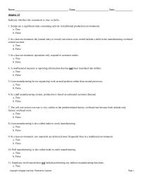 Accounting Chapter 13 The Following information Relates Only One Customers Lean Cell For The Year Planned
