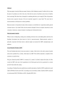 Macroeconomic Analysis of the Zambian economy