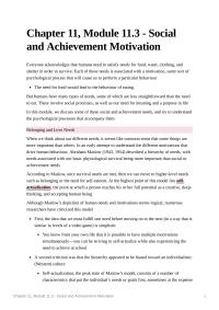 Social And Achievement Motivation