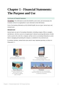 Financial statements the purpose and use