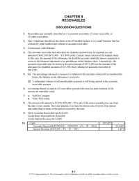 Accounting Chapter 9 Homework&nbsp;The percentage rate used is excessive in relation to the accounts written off as uncollectible; hence, the balance in the allowance is excessive