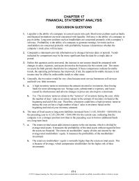 Accounting Chapter 17 Homework One The Major Expense categories NAS car Event Management Fees Increased&nbsp;