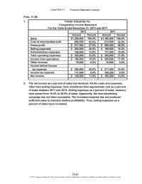 Accounting Chapter 17 Homework Both the return on total assets and the return on stockholders’ equity are above the industry average for all five years