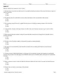 Accounting Chapter 14 1 The book value of accounts receivable must be a reasonable and unbiased estimate of the money the business expects to