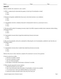 Accounting Chapter 20 1 When The Fifo Method Used Cost Merchandise Sold Priced Ata The Average