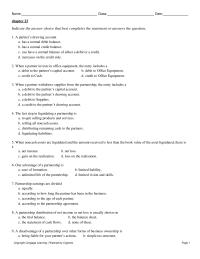 Accounting Chapter 23 1 Print the letter identifying your choice on the line to the left of the statement
