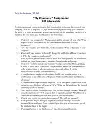 “My Company” Assignment