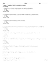 International Business Chapter 8 1 True False Answer False 19 Firms With Strong Sphere Influence Responding Rival