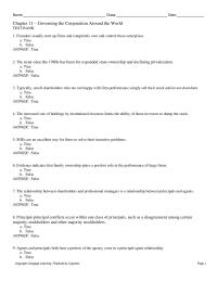 International Business Chapter 11 1 Answer False 20 The Market For Corporate Control Another Term For The