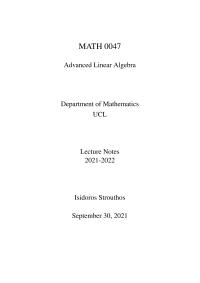 Advanced Linear Algebra Department of Mathematics