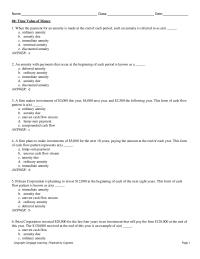 Finance Chapter 4 Cog nero Page Name Class Date 04 Time Value Money Deferred Annuity Lumpsum