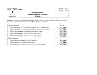 Accounting Audit Test Homework Accounts Receivable Debit Column The Sales journal what The Column Total The Purchases Journal what