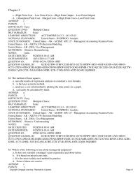 Accounting Chapter 3 The management accountant wants to calculate the fixed and variable costs associated with the leasing of machinery