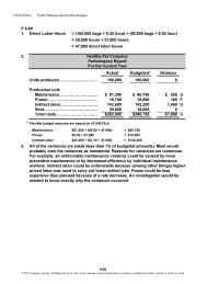 Accounting Chapter 9 Homework Company direct Labor Budget for The Fourth Quarter October units Produced Direct Labor Time Per unit Hours total