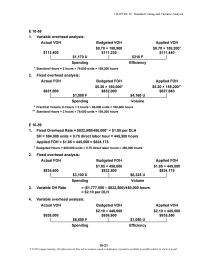 Accounting Chapter 10 Homework Standard Costing And Variance Analysis standard price direct Materials direct Labor variable Overhead fixed Overhead standard Cost Per