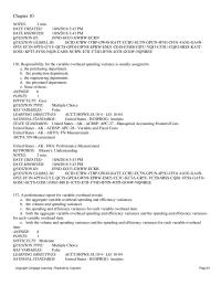 Accounting Chapter 10 Both the volume and spending variances and the spending and efficiency variances for each variable overhead item