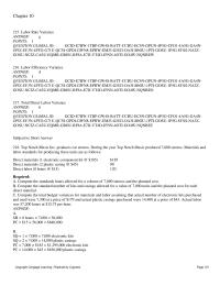 Accounting Chapter 10 Rhodes Corporation Manufactures Product With The Following Standard Costs Direct Materials