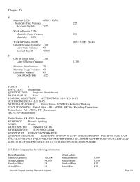 Accounting Chapter 10 Determine the labor efficiency variance and whether it is favorable or unfavorable