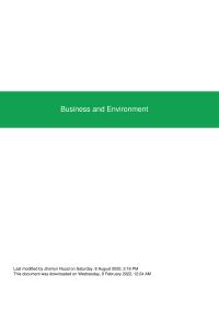 Export business and environment
