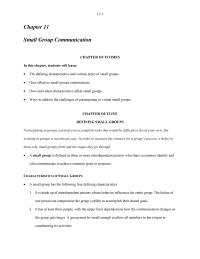 Communications Chapter 11 Homework Three Factors Are Especially Relevant When Interacting Within Small Group so whether You See