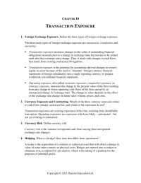 International Business Chapter 10 Homework Currency risk is the variance in expected cash flows arising from unexpected exchange rate changes