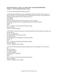 International Business Chapter 2 1 International Monetary System Skill Recognition Aa c s b Application Knowledge Which The Following Led