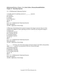 International Business Chapter 12 Operating Cash Flows May Occur Different Currencies And Different Times But Financing
