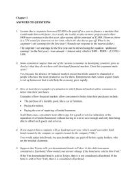 Banking Chapter 2 Homework While answers May Vary Students Should Generally Advise The Investors Not Make The