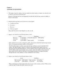 Banking Chapter 9 Homework Then When These Loans Mature You Will Able to Make New Loans Higher