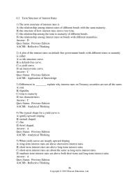 Banking Chapter 6 2 Answer A plot of the interest rates on default-free government bonds with different terms to maturity is called