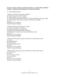 Banking Chapter 9 1 Answer Ques Status Revised Application Knowledge Which The Following Statements Are