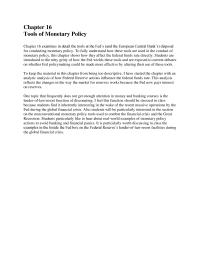 Banking Chapter 16 Homework&nbsp;Students are introduced to the nitty gritty of how the Fed wields these tools