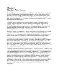 Banking Chapter 24 Homework The ad as Model Shows That Overly Expansionary Monetary Policy That Leads High Inflation