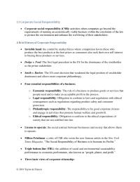 Business Ethics Chapter 13 Homework Work&nbsp;activities when companies go beyond the requirements of running an economically