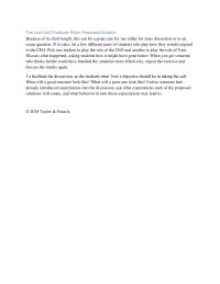 Marketing Chapter 7 Homework Pick one student to play the role of the CEO and another to play the role of Tom. Discuss what happened, asking students how it might have gone better