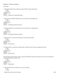 Management Chapter 4 1 Decision alternatives are structured so that several could occur simultaneously