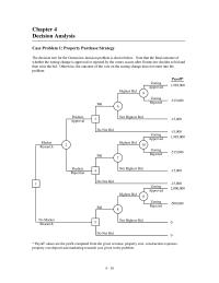 Management Chapter 4 Homework To develop the risk profile for the optimal strategy, we simply multiple the branch probabilities on all paths to the end points of the decision tree