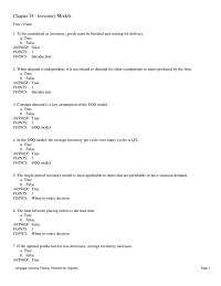 Management Chapter 14 1 56 Gourmet Food Store Uses One week Periodic Review System For Its Supply