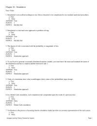 Management Chapter 16 1 Simulation 14 Using Simulation Perform Risk Analysis Like Playing Out Many What if