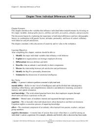Human Resources Chapter 3 Homework Specific Traits Include curiosity Broadmindedness Creativity Imagination And Intelligence the Big Five Personality Dimensions