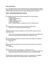 Marketing Chapter 1 1 To develop a sustainable competitive advantage (SCA) in dynamic markets, a company must create multiple business units