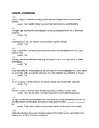 Marketing Chapter 14 1 Strong motivations for a standardized global brand and position are media spillover and cross-country customer travel