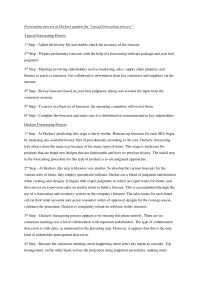 Typical Forecasting Process