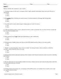 Accounting Chapter 7 Chapter_7&nbsp;The use of the lower-of-cost-or-market method of inventory valuation increases net income for the period in which the inventory replacement price declined