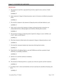 Accounting Chapter 13 1&nbsp;The statement of changes in financial position reported on changes in assets, liabilities, and owners’ equity account balances&nbsp;owners’ equity account balances