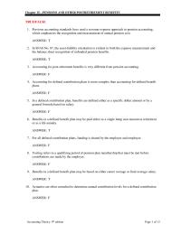 Accounting Chapter 15 1 In a defined contribution plan, benefits are defined either as a specific dollar amount or by a general formula based on salary